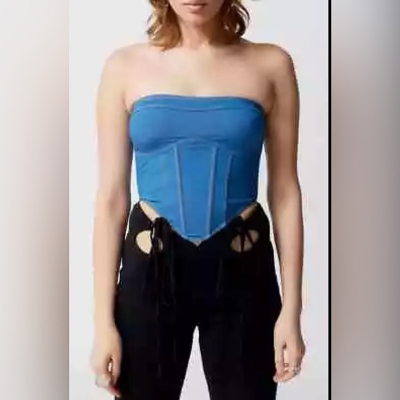 Urban Outfitters Out from Under Women's S Small Done up in Denim Corset Top NWT - Picture 2 of 11